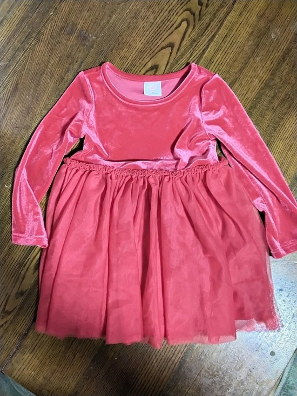 Wonder Nation Girls Pink Velvet Dress Size 2T Like New